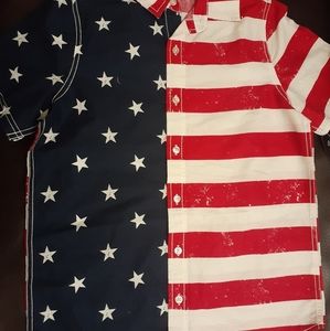 USA flag button shirt